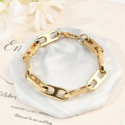304 Stainless Steel Mariner Link Chain Bracelets for Women Men