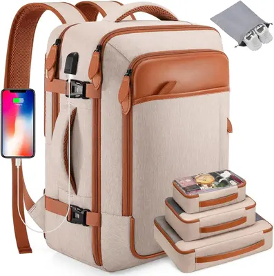 Miusse 40L Travel Laptop Backpack with 4 Packing Cubes,  Carry on Luggage, Flight Approved Backpack, Business Anti Theft Week...