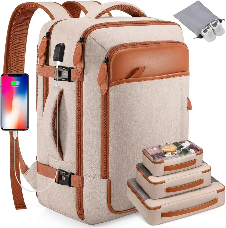 Miusse 40L Travel Laptop Backpack with 4 Packing Cubes, Carry on Luggage, Flight Approved Backpack, Business Anti Theft Week...