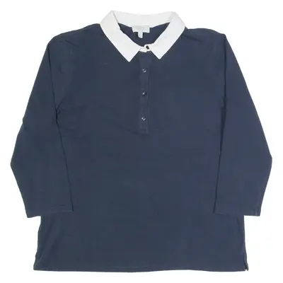 LAURA ASHLEY Womens Top Blue Collared 3/4 Sleeve UK 16