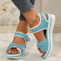Women's Platform Wedge Sandals Casual Summer Adjustable Mat High Heeled Sandals Casual Travel Outdoor