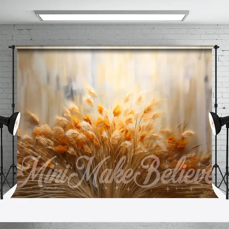 Boho Bulrush Champagne Elegant Photo Booth Backdrop - Aperturee