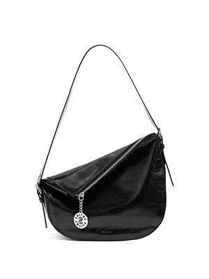 Smting half moon crossbody bag with zipper