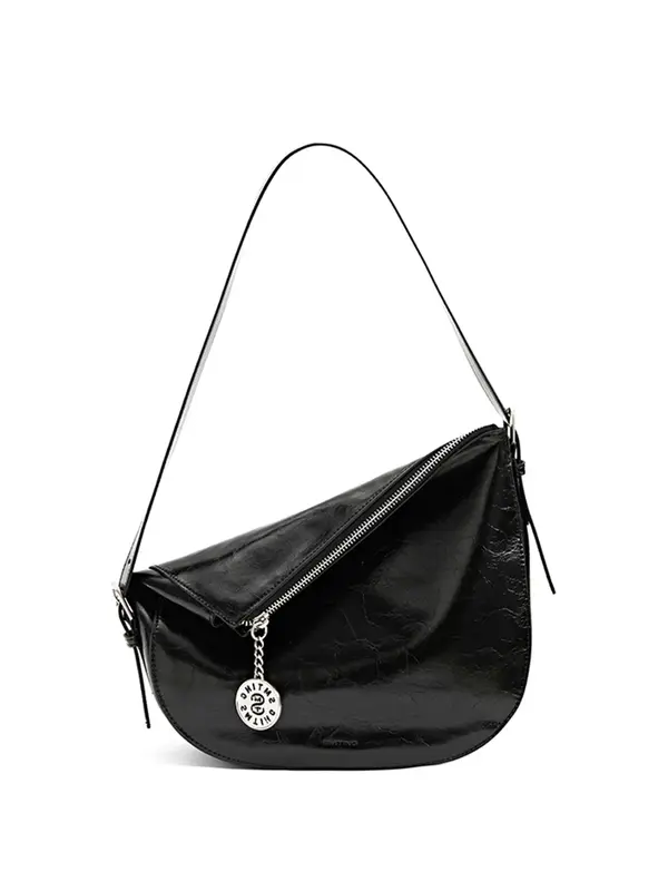 Smting half moon crossbody bag with zipper