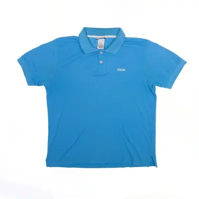 REEBOK Polo Shirt Blue Short Sleeve Mens XL