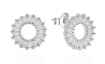 Agato AGT-E088PW Clear Zirconia Silver Earrings