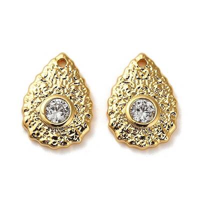 Brass Micro Pave Cubic Zirconia Pendants