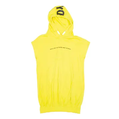 DKNY Hoodie Yellow Pullover Womens UK 10