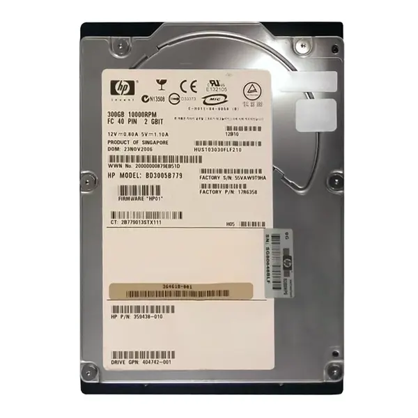 359438-010 HP 300GB 2Gb/s Fibre Channel 10000 3.5-inch Hard Drive
