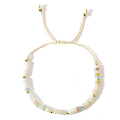 Natural Amazonite Adjustable Braided Bracelets for Women Men