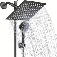 Bathroom Shower Head Set, 8 Inch High Pressure Rain Shower Head & Handheld Head Set, Bathroom Accessories, Shower Heads, Sho...