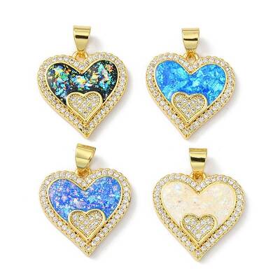Brass Micro Pave Cubic Zirconia Pendants