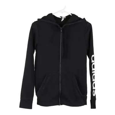 Adidas Hoodie - Small Black Cotton Blend