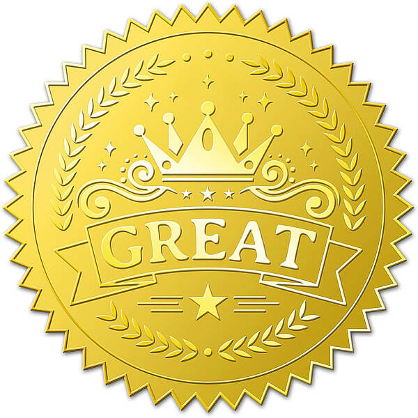 Self Adhesive Gold Foil Embossed Stickers