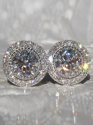 Elegant Rhinestone Decorated Stud Earrings, Fashionable Matching Earrings for Women, Daily Use, All-match Accessory, Dainty J...
