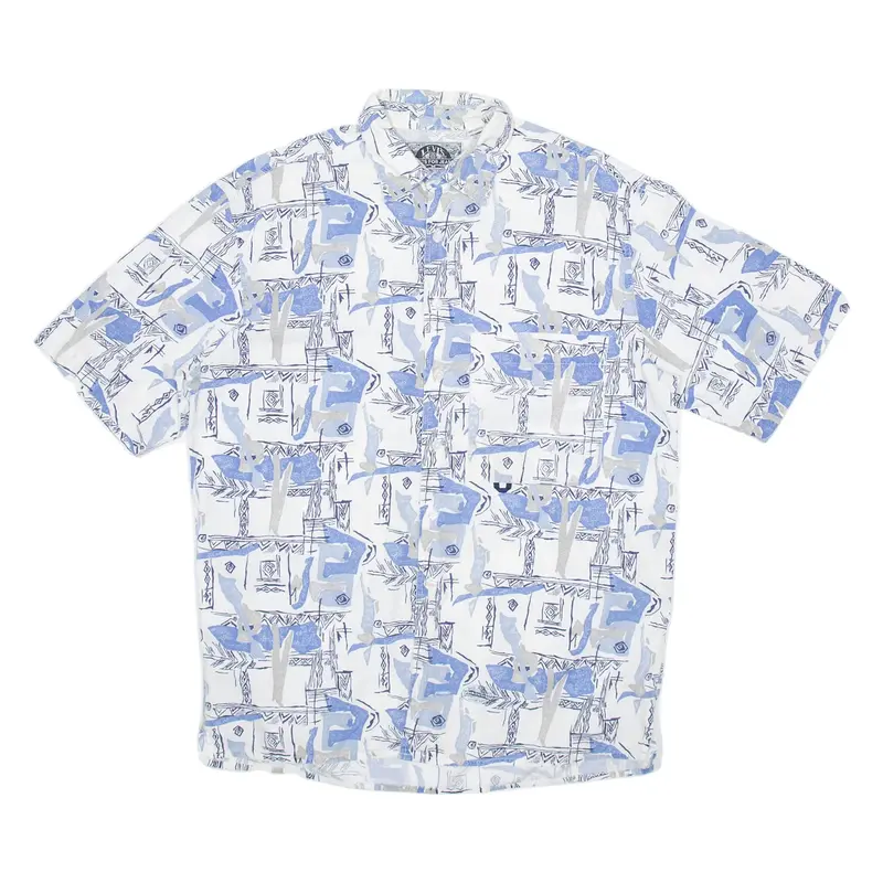 LEVI'S Mens Shirt White Crazy Pattern M