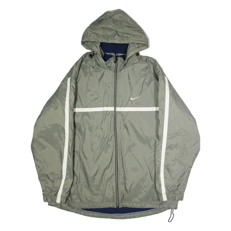 NIKE Mens Coat Grey Nylon Hooded L