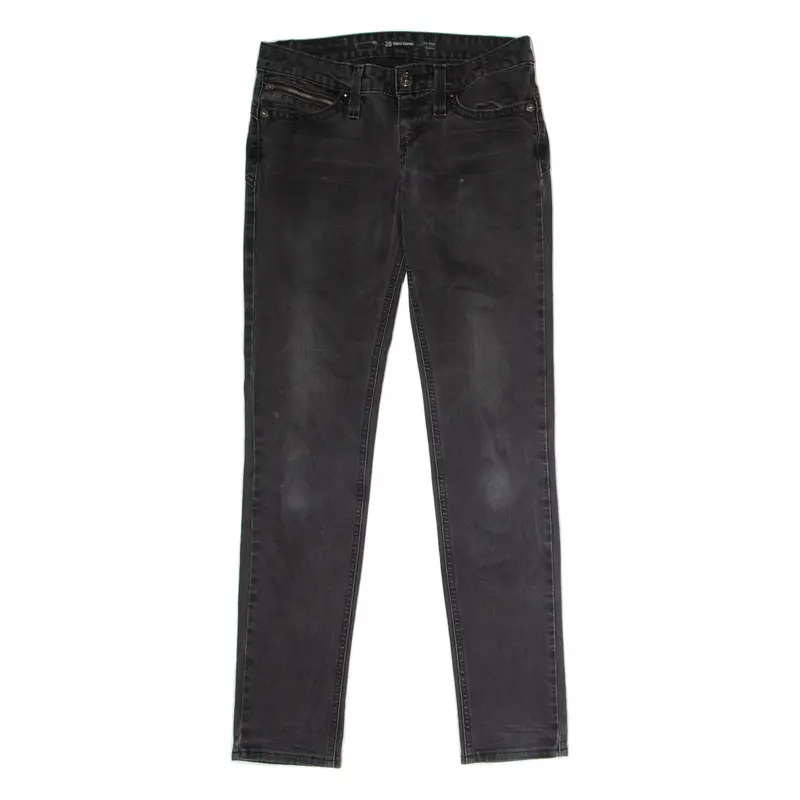 LEVI'S Demi Curve Low Rise Womens Jeans Black Skinny Charcoal Wash W28 L32