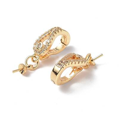 Brass Crystal Rhinestone Twister Clasps
