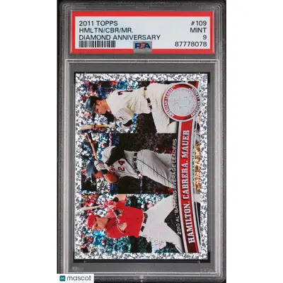 Hmltn, MR., CBR PSA 2011 Topps DIAMOND Josh Hamilton/Miguel Cabrera/Joe Mauer #109 9 87778078