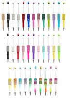 Rhinestone Beadable Pens Plastic Bead pen Black Ink Ballpoint Pens Diy Pens Cute Cool Pens for Students Teacher Bridal Gradua...
