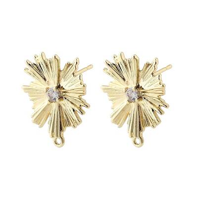 Brass Micro Pave Cubic Zirconia Stud Earring Findings