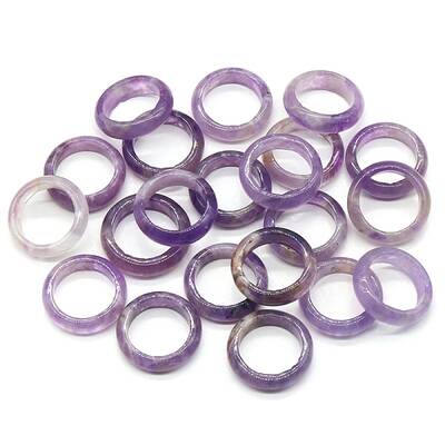 Natural Amethyst Plain Band Rings