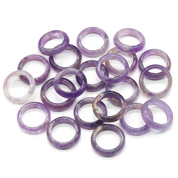 Natural Amethyst Plain Band Rings