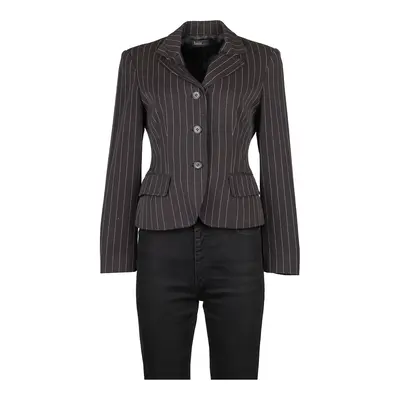 Tasca Pinstripe Blazer - Small Black Polyester