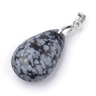 Natural Snowflake Obsidian Pendants