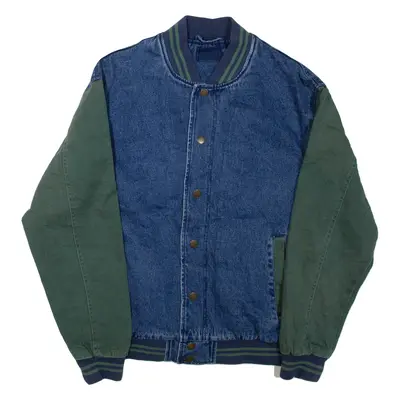 Mens Denim Jacket Blue Colourblock L