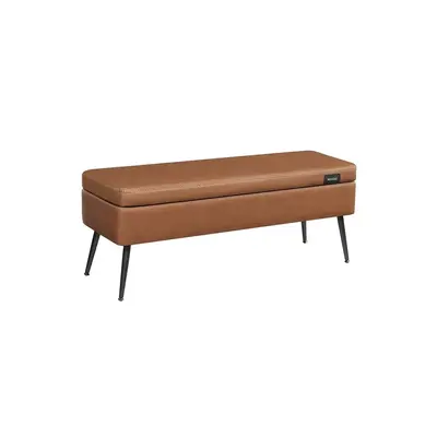 SONGMICS HOME VASAGLE EKHO Collection - Storage Ottoman Bench, Entryway Bedroom Bench, 15 Gallons, Synthetic Leather with Sti...