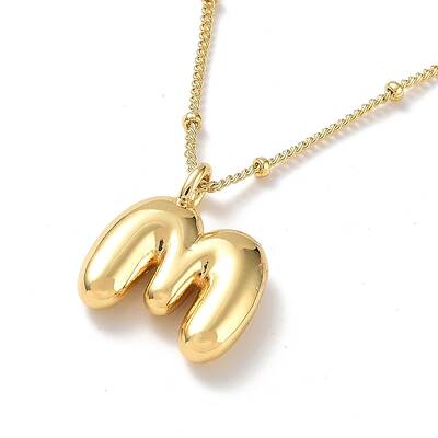 Initial Letter Brass Pendant Necklaces
