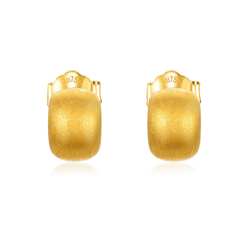 18K Gold Couple Stud Earrings