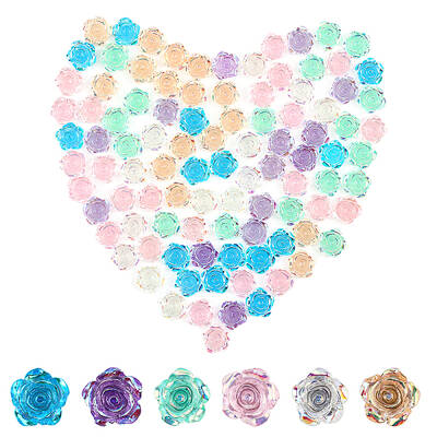 180Pcs 6 Colors Transparent Resin Cabochons