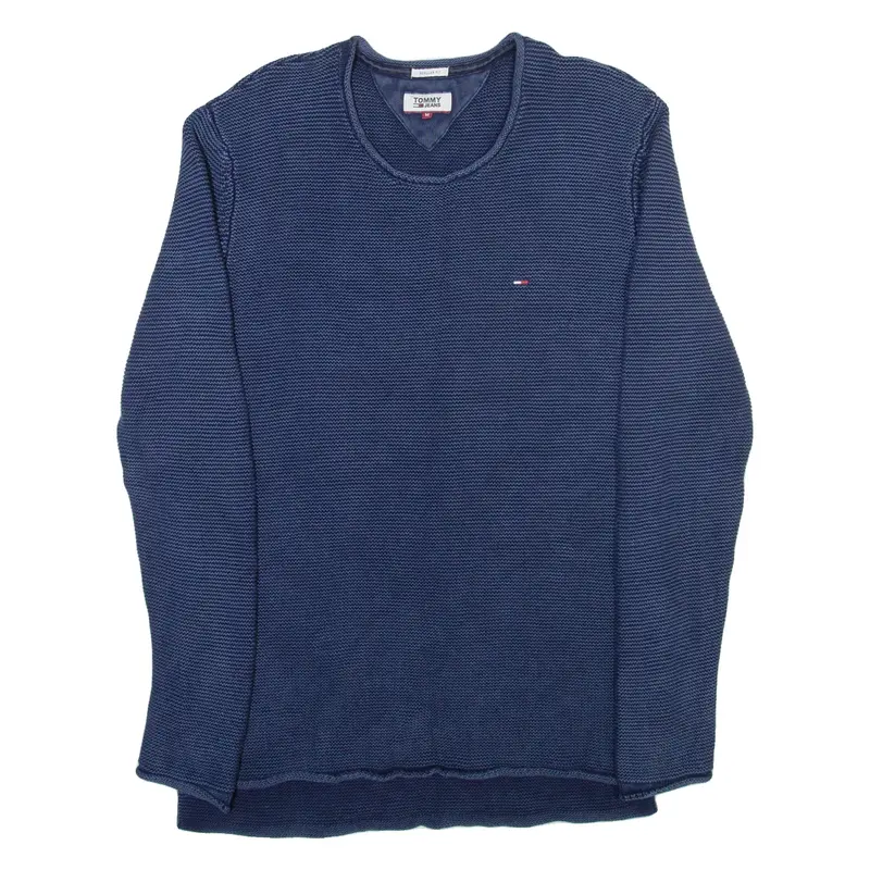 TOMMY HILFIGER Long Womens Jumper Blue Tight Knit M