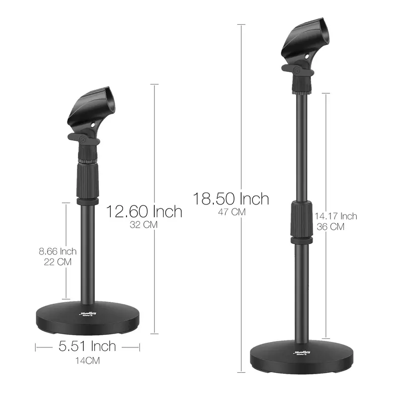 Moukey MMs-2 Adjustable Desktop Microphone Stand Table Microphone Stand