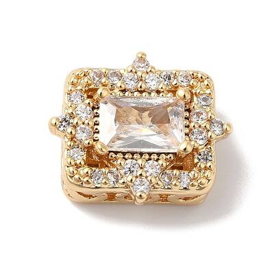 Brass with Clear Cubic Zirconia Beads