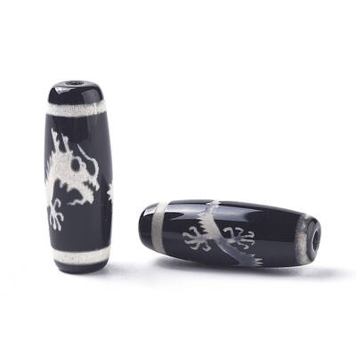 Tibetan Style Dragon Pattern dZi Beads