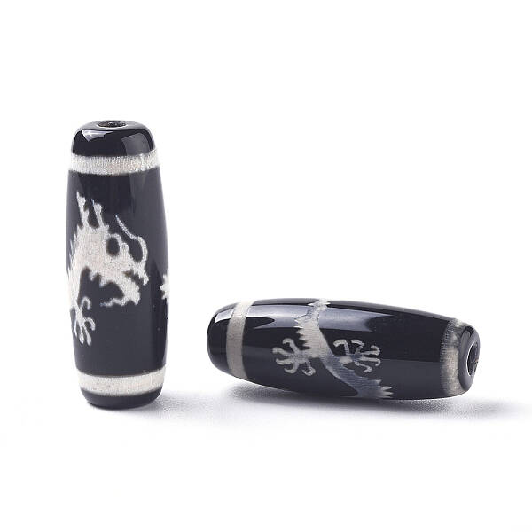 Tibetan Style Dragon Pattern dZi Beads