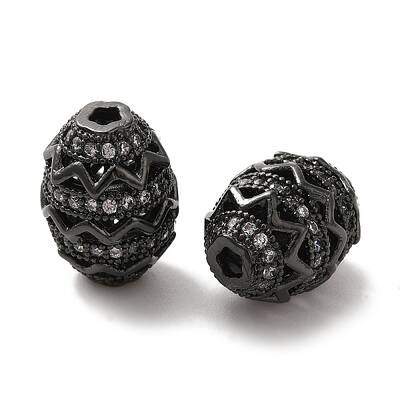 Brass Micro Pave Cubic Zirconia Beads