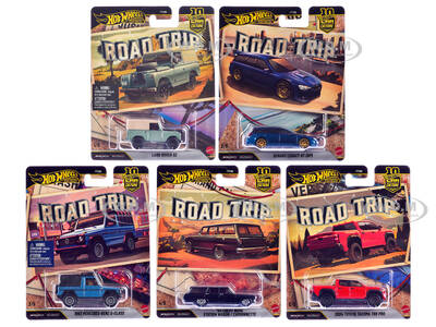Road Trip 5 piece Set Car Culture 10th Anniversary Series V Diecast Model Cars by Hot Wheels