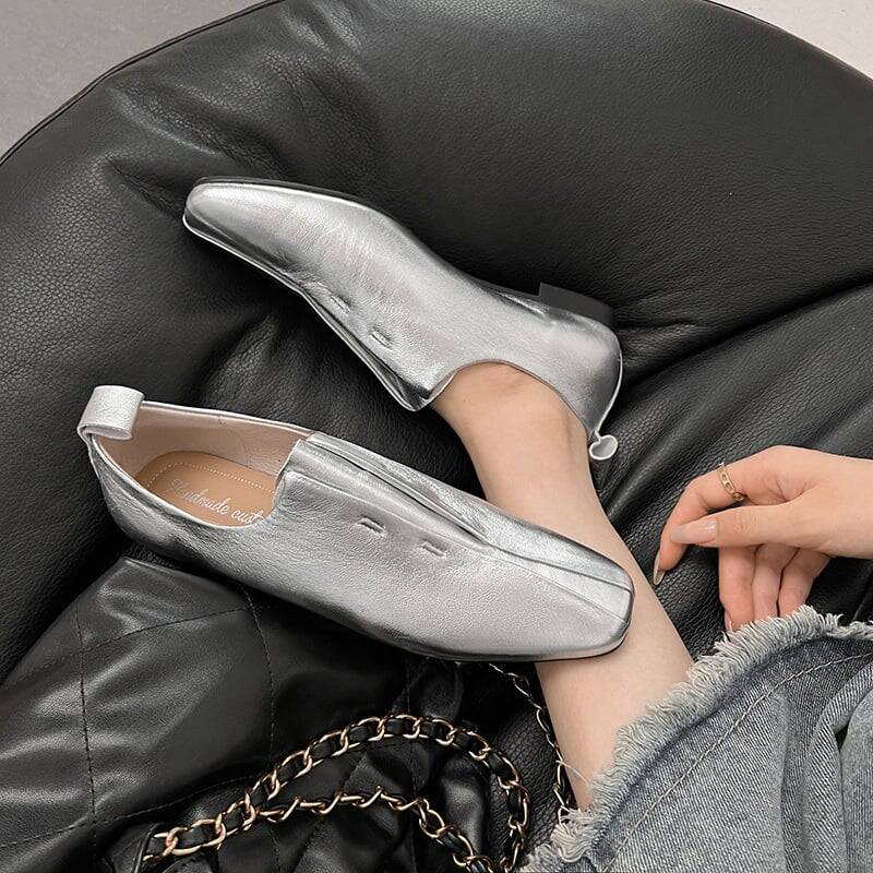 CHIKO Monae Square Toe Block Heels Loafer Flats