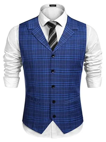 Slim Fit Twill Dress Waistcoat (US Only), Grey / XL