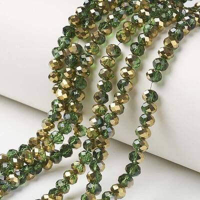 Electroplate Transparent Glass Beads Strands