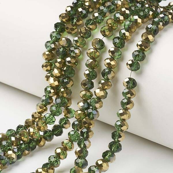 Electroplate Transparent Glass Beads Strands