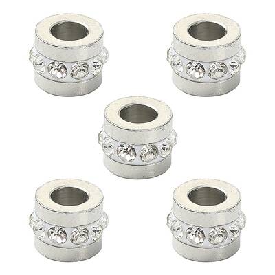 201 Stainless Steel Polymer Clay Rhinestone Inlaid Beads
