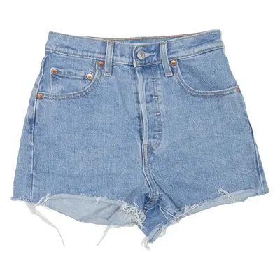 LEVI'S Ribcage BIG E Cut-Off Womens Denim Shorts Blue XS W25