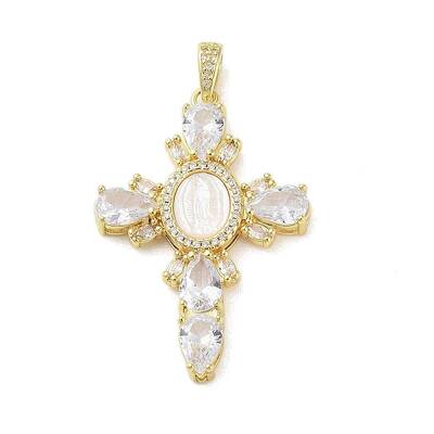 Real 18K Gold Plated Brass Micro Pave Cubic Zirconia Pendants