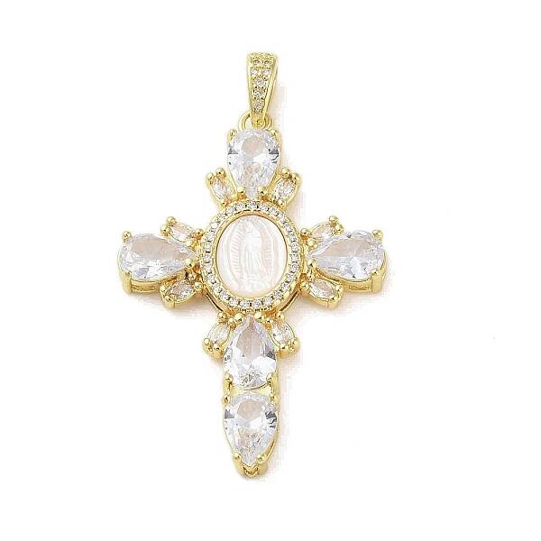 Real 18K Gold Plated Brass Micro Pave Cubic Zirconia Pendants